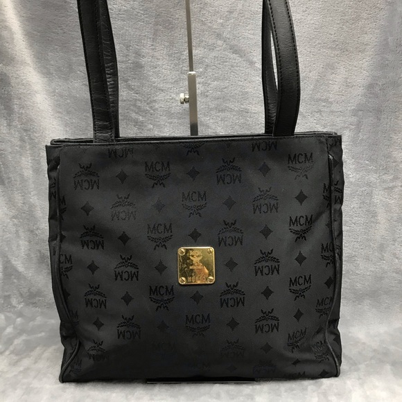 MCM VISETOS SMALL SHOPPER BAG BLACK SHOULDER - Picture 3 of 8